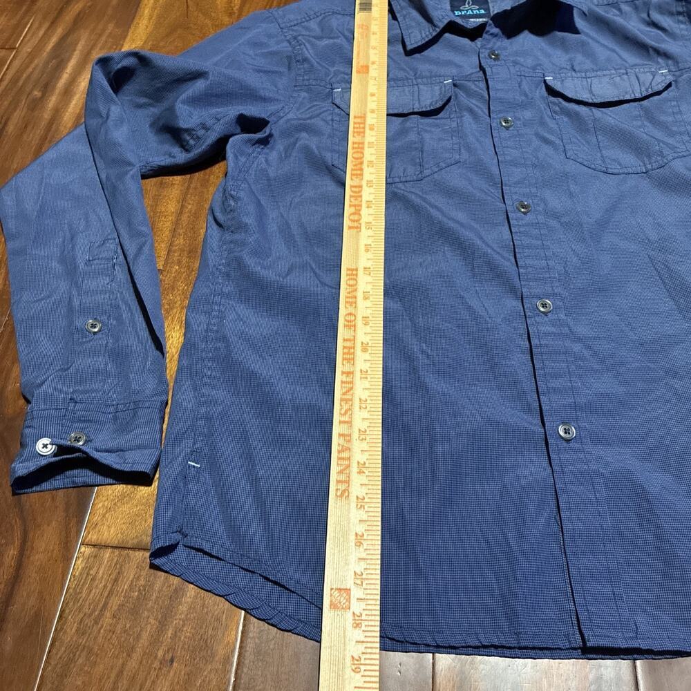 PRANA prAna CITADEL Shirt Mens Medium L/S CARGO Blue Outdoor Hiking - Picture 6 of 13